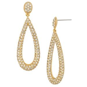 Nadri pave teardrop earrings - Yellow gold